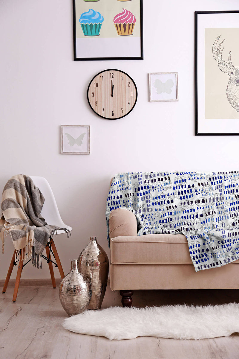 Telo Arredo Copritutto Copridivano in Microfibra Punti e Linee 170x280 cm