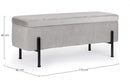 Panca Fondo Letto 2 Posti 110x42x42 cm con Vano Contenitore Irina Grigio Chiaro