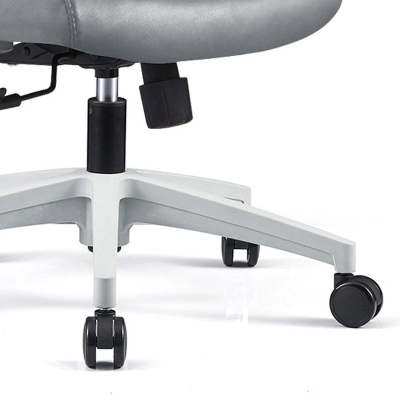 Sedia Poltrona Direzionale da Ufficio in Similpelle Grigio Chiaro