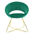 Poltroncina Vintage 66x65x68 cm in Tessuto Effetto Velluto Verde