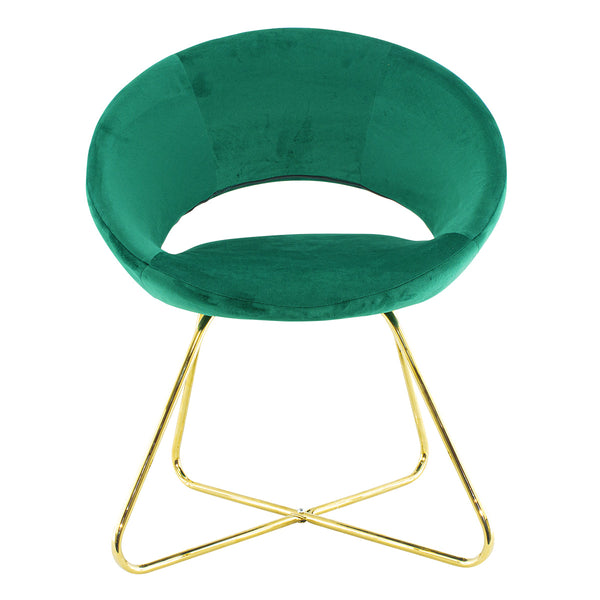 Vintage Sessel 66x65x68 cm in grünem Stoff mit Samteffekt online