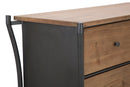 Como' Glasgow 122x49x85 cm Legno di Abete e in Ferro Marrone e Grigio
