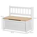 Cassapanca per Bambini 2 in 1 60x30x50 cm in Legno Bianca
