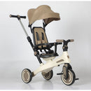 Passeggino Triciclo 70x30x96 cm con Sedile Girevole 360° Trasformabile in Bicicletta Pedagogica Bianco e Beige    