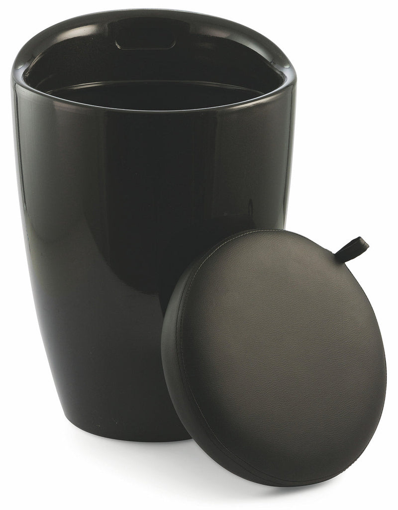 Pouf Sgabello Contenitore Ø37x45,5 cm in ABS Soriani Nero