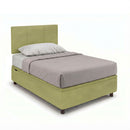Letto Singolo Contenitore Imbottito Microfibra Tè Verde BoxMax Testata Square Varie Misure