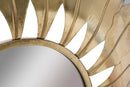 Specchio Leaf Glam Ø98x 5 cm in Ferro e MDF Oro
