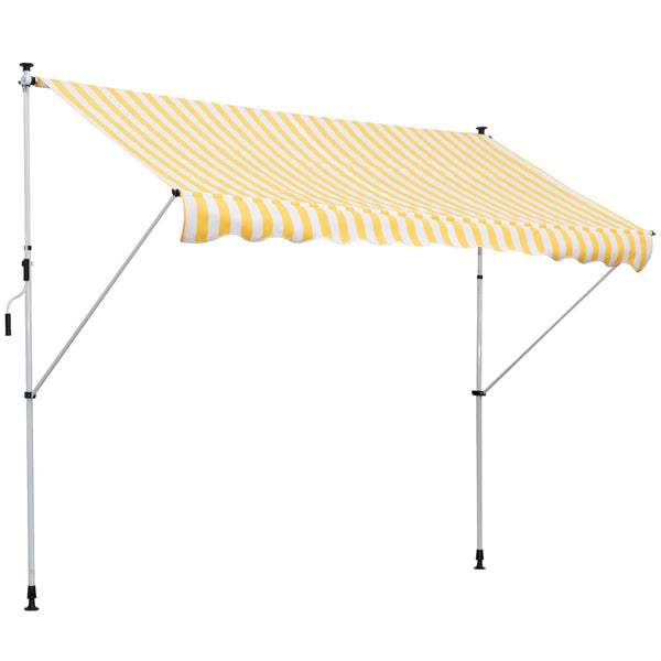 Wandmarkise mit Stützstangen 3 x 1,5 m, weiß und gelb prezzo