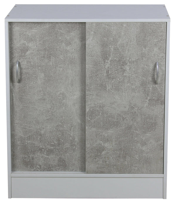 Möbel 2 Schiebetüren 3 Regale 60x30x71 cm in PB und Cement Paper acquista