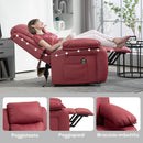 Poltrona Alzapersona Reclinabile con Poggiapiedi e Telecomando 76x90x105 cm Rosso  
