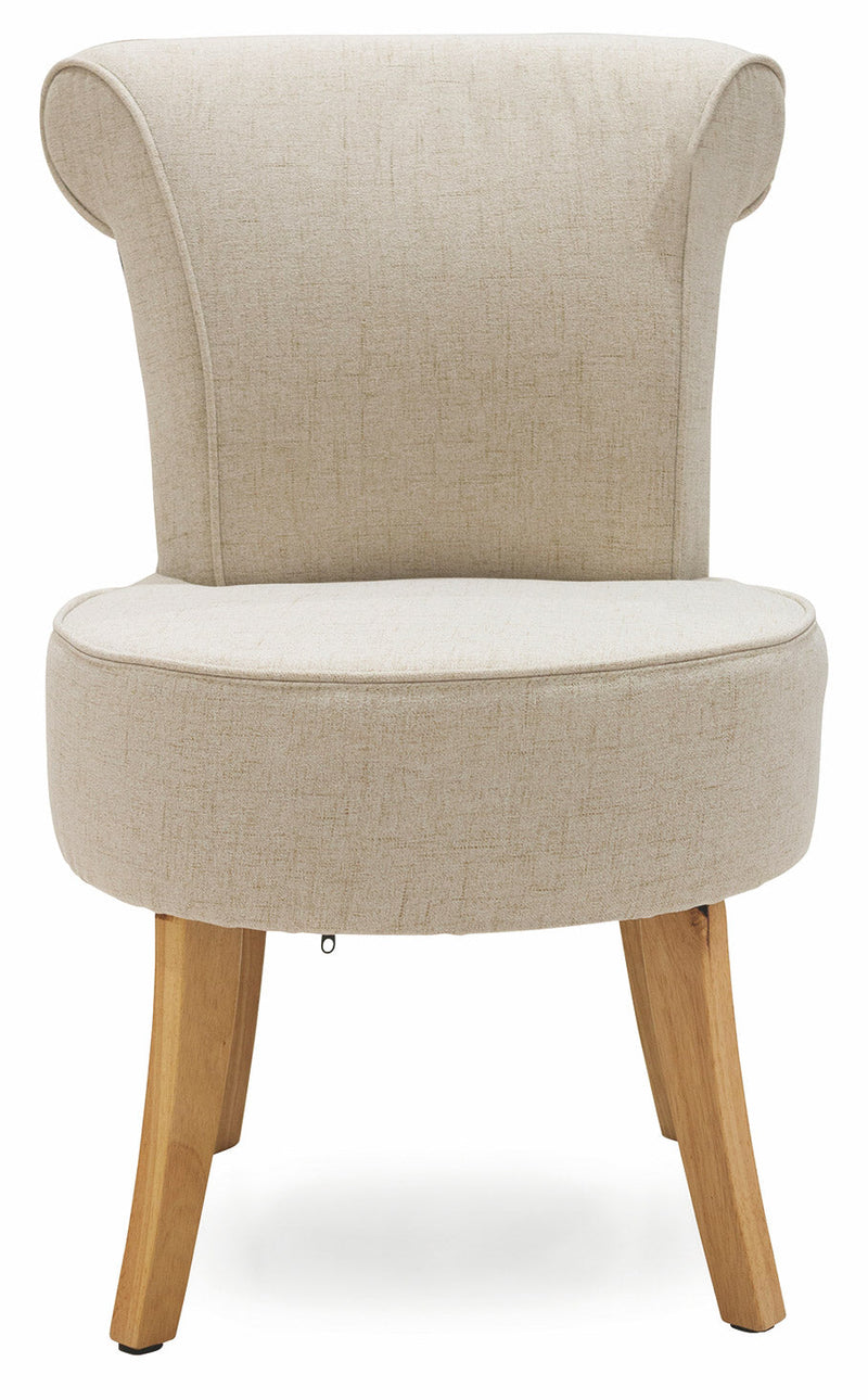 Sedia Imbottita in Tessuto Gambe in Legno Soriani Ecrù