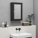 Mobile da Bagno Pensile con Specchio e Anta a Chiusura Magnetica 41x14x60 cm Nero      
