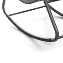 Sedia Sdraio a Dondolo da Giardino Rocking Lounge 143x57x81 cm in Textilene Grigio      