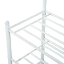 Appendiabiti Panchina per Ingresso con Scarpiera in Acciaio Bianco 67x30x185 cm 