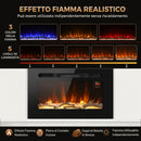 Camino Elettrico da Incasso o Parete 66x15,8x45 cm 1500 W con Timer Fiamma Regolabile e Telecomando Nero      