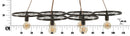 Lampadario Indust Circle 6 Luci 110x60x6 cm in Ferro
