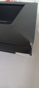 Camino a Bioetanolo da Parete 90x12x40 cm con Vetro in Acciaio Inox Nero Seconda Scelta