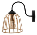 Lampada da Muro Elegant 16x25x28 cm in Ferro Nero e Oro