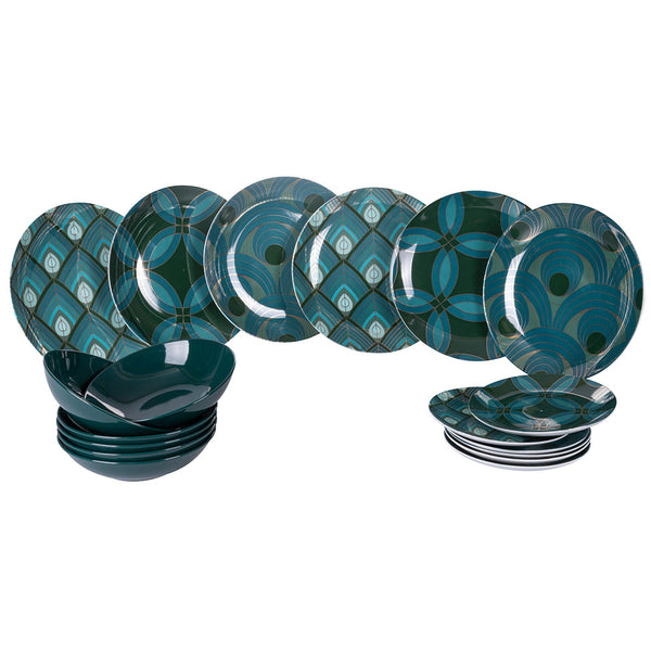 Tafelservice 18 Teile aus Porzellan und Steingut Villa d'Este Home Tivoli Vetiver sconto