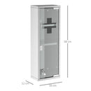 Armadietto per Medicinali 20x12x58 cm 3 Ripiani in Acciaio e Vetro  Argento