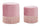 Puff Container Lines Pink Pair Ø35x42-30x32 cm aus Holz und Schwamm und aus Eisen und rosa Polyester