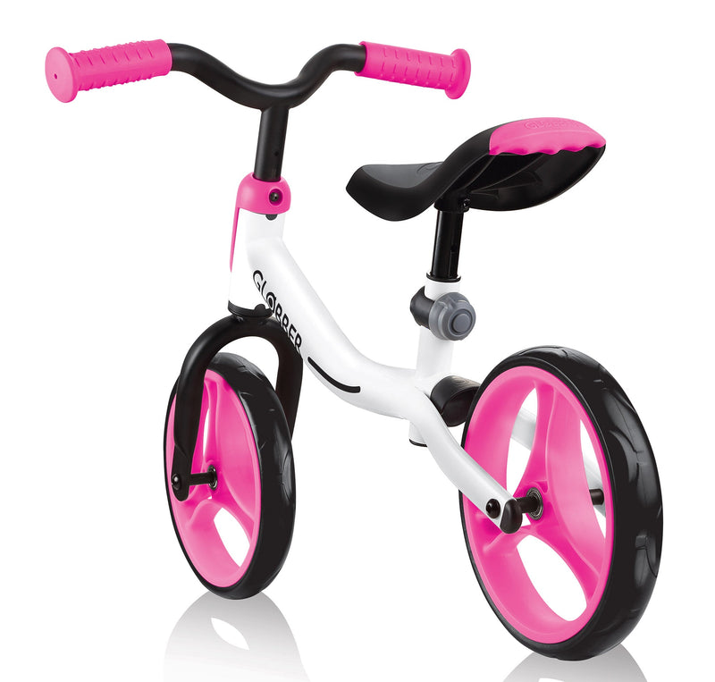 Bicicletta Pedagogica per Bambini 10" Senza Pedali Globber Go Bike Bianco e Rosa