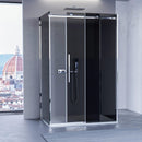 Box Doccia 3 Lati 1 Anta Scorrevole in Cristallo Fumè 8mm H195 Bonussi Alina Varie Misure