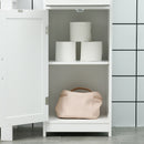 Mobile Colonna Bagno 40x30x164 cm con Mensola Aperta Cassetto e 2 Armadietti in Legno Bianco      