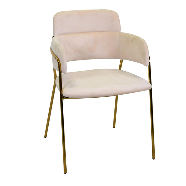 acquista Sedia Imbottita 52x52xh79 cm in Tessuto Velluto Hannover Crema