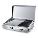 Doppia Piastra di Cottura con Cover Ompagrill Plancha Double 0468 Alimentazione a Gas GPL con Accensione Piezoelettrica in Acciaio Inox e Ghisa