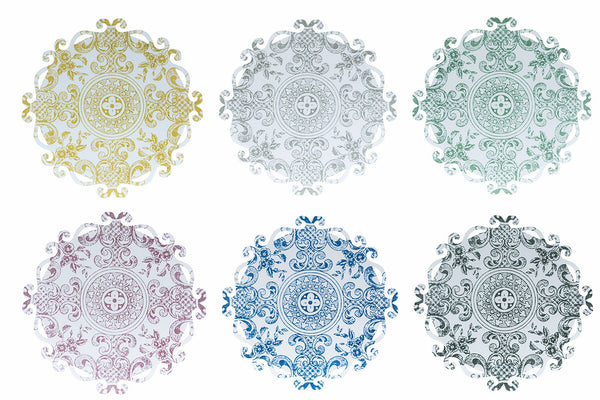 acquista Set 6 Tischsets aus Kunststoff Ø38x0,5 cm Villa d'Este Home Tivoli Classic Nouveau