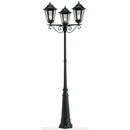 Lampada Palo Alto Tre Luci per Giardino Colore Nero per Esterno Linea Maxi Esagonale Livos