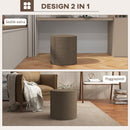 Pouf Poggiapiedi 41x41 cm Rivestimento Rimovibile Tessuto Effetto Lino Marrone 