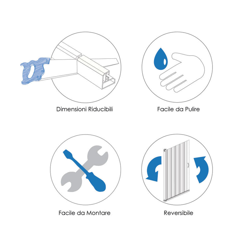 Box Doccia 2 Ante a Soffietto Apertura Angolare In PVC H185 Caldoni Manen