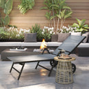 Lettino Prendisole da Giardino Pieghevole 72x158x84 cm Reclinabile in 5 Posizioni in Metallo e Textilene Grigio  