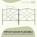 Recinzione Esterna a 5 Pannelli 305x62 cm Configurabile in Metallo Nero   