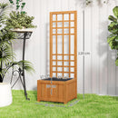 Fioriera con Traliccio per Rampicanti 40x40x120 cm in Legno Marrone   