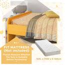 Lettino per Bambini 3-6 Anni con Sponde Laterali Anticaduta 143x74x66 cm in MDF Giallo