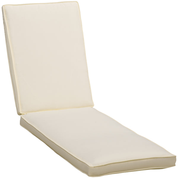 Cuscino per Lettino Prendisole da Giardino 188x53x8 cm in Poliestere Bianco Crema sconto