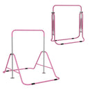 Barra Trazioni per Bambini Pieghevole Altezza Regolabile 88-128 cm in Acciaio Rosa  