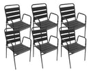 Set 6 Sedie da Giardino in Acciaio Krystin Antracite