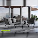 Set  da Giardino  2 Poltrone un Divano e Tavolino Nora in Alluminio