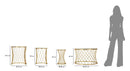 Tavolinetti Noah Gold Set 4 Pz Ø47x54,5 cm - Ø36x50 cm - Ø28x45 cm - Ø70x45 cm in Ferro e Vetro Oro      