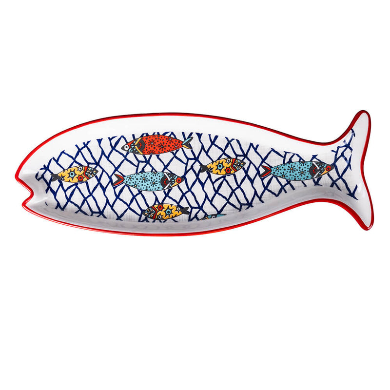 Set 2 Vassoi con Decoro Pesci in Hard Dolomite VdE Tivoli 1996 Los Cabos