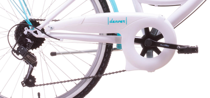 Bicicletta City per Donna 24” 6V in Acciaio Venere Bianco e Celeste