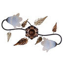 Plafoniera 2xE14 Montatura Marrone Ramato Vetro Bianco Sfumato Ambra E-Energy Giulia