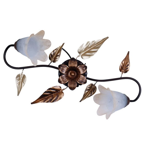 Deckenleuchte 2xE14 Kupfer Braun Gestell Weiß Amber Shaded Glass E-Energy Giulia sconto