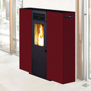 Stufa a Pellet Ad Aria 6,5 Kw 160 M3 King Slim 6 Bordeaux