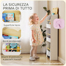 Libreria per Bambini a Forma di Orsetto 55x15x110 cm con 3 Ripiani e Barriere Frontali in MDF e Legno di Pino Color Legno      