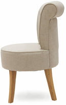 Sedia Imbottita in Tessuto Gambe in Legno Soriani Ecrù